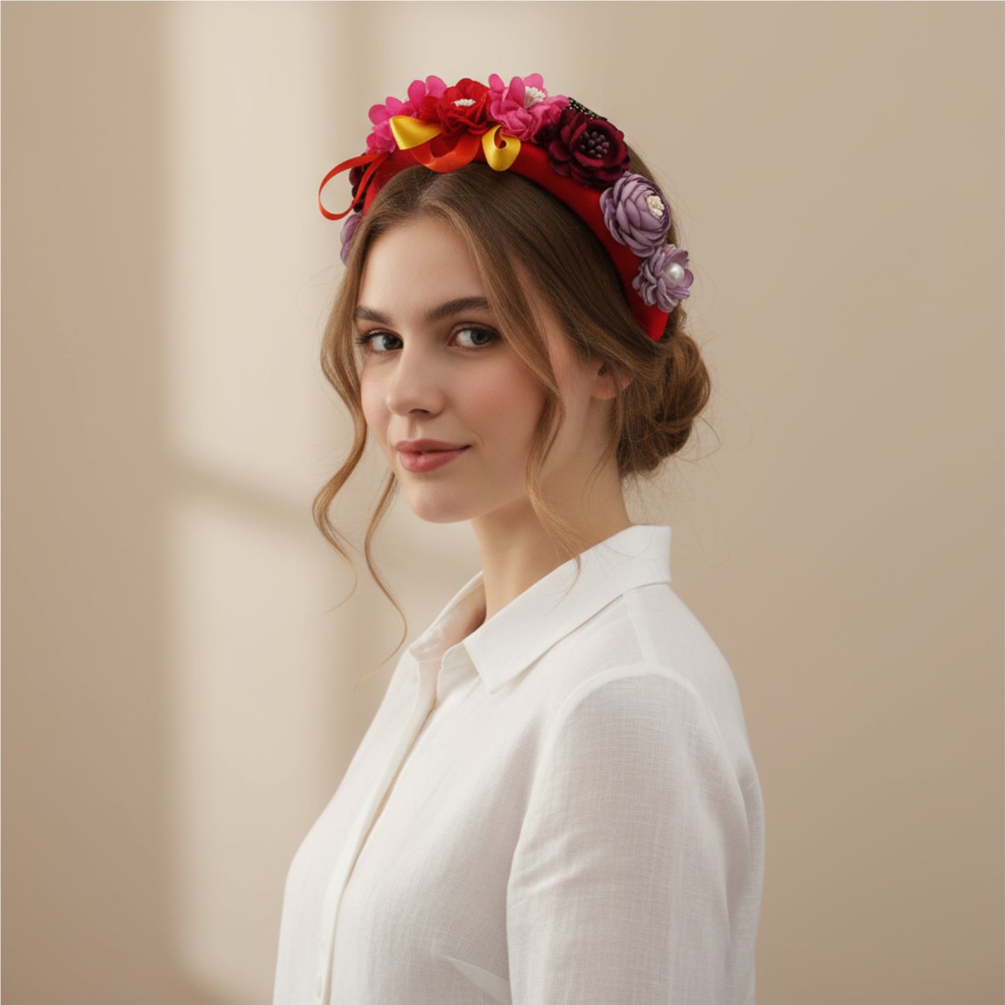 Red Poppy Floral Headband