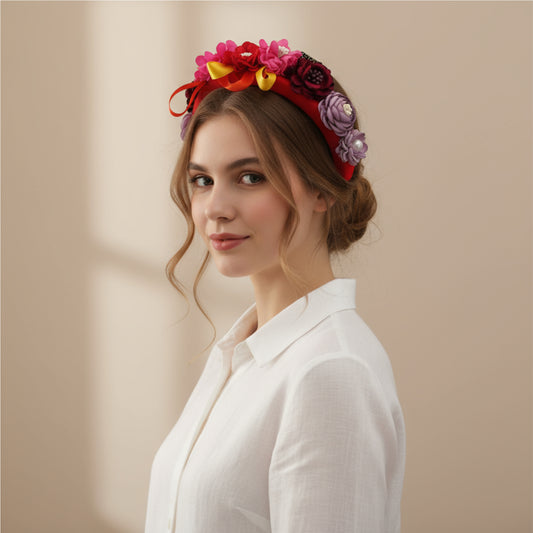 Red Poppy Floral Headband
