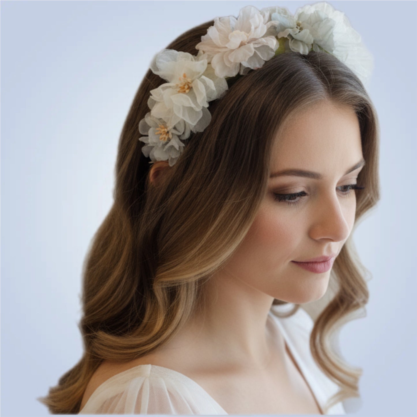 White Thistle Floral Headband