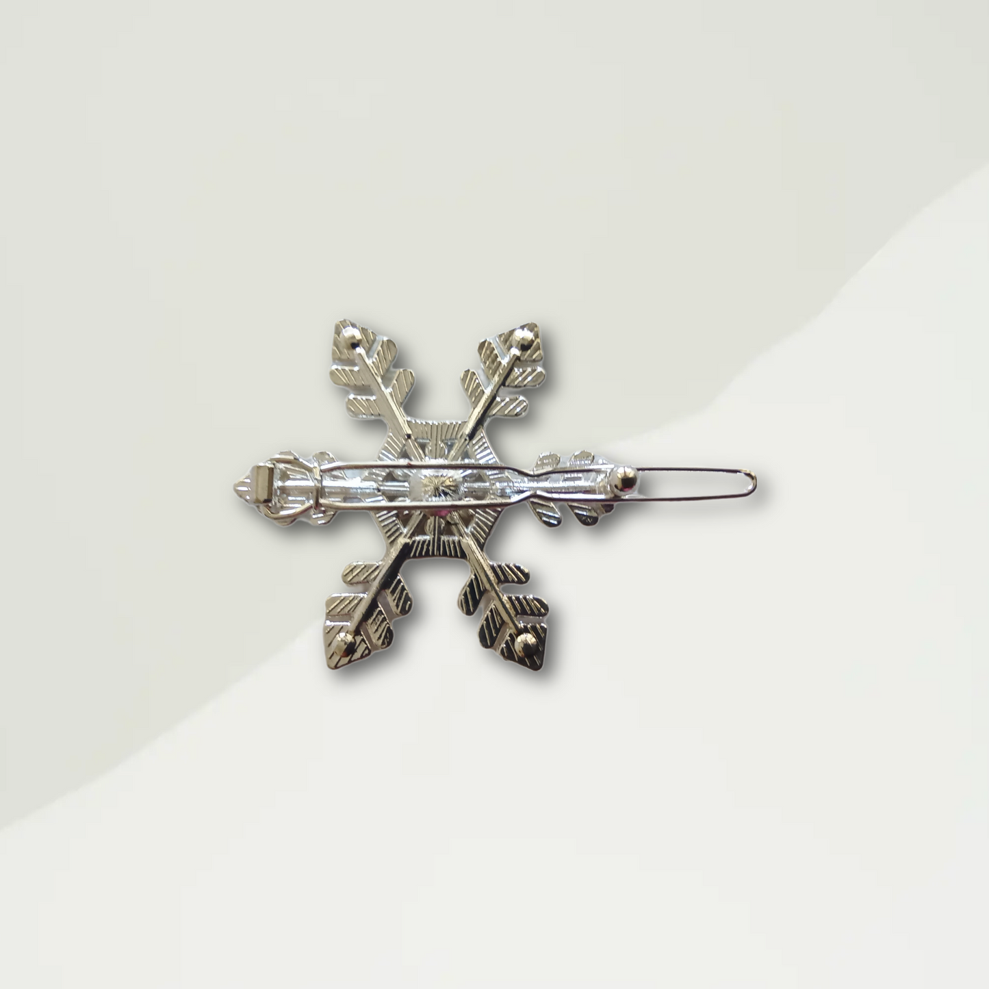 Silver Snowflake Hairclip Pair