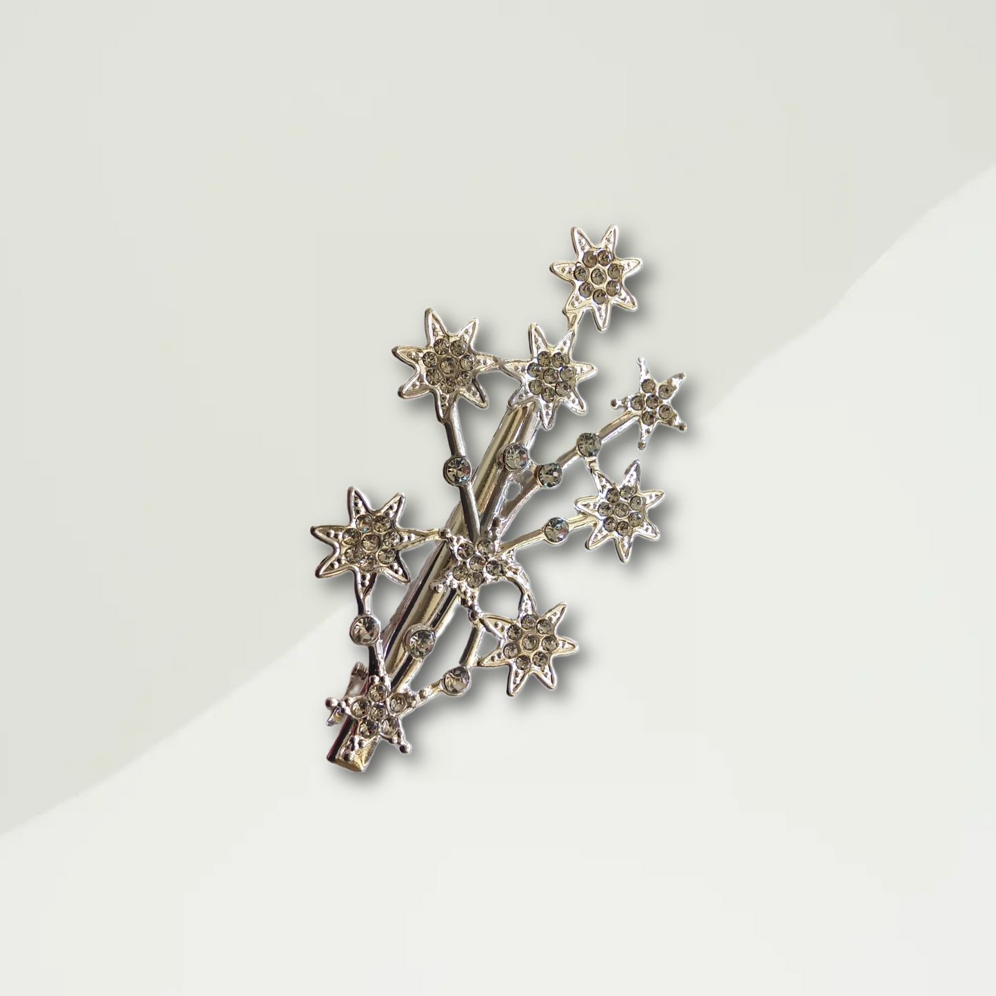 Silver Star Diamante Design Hair Clip