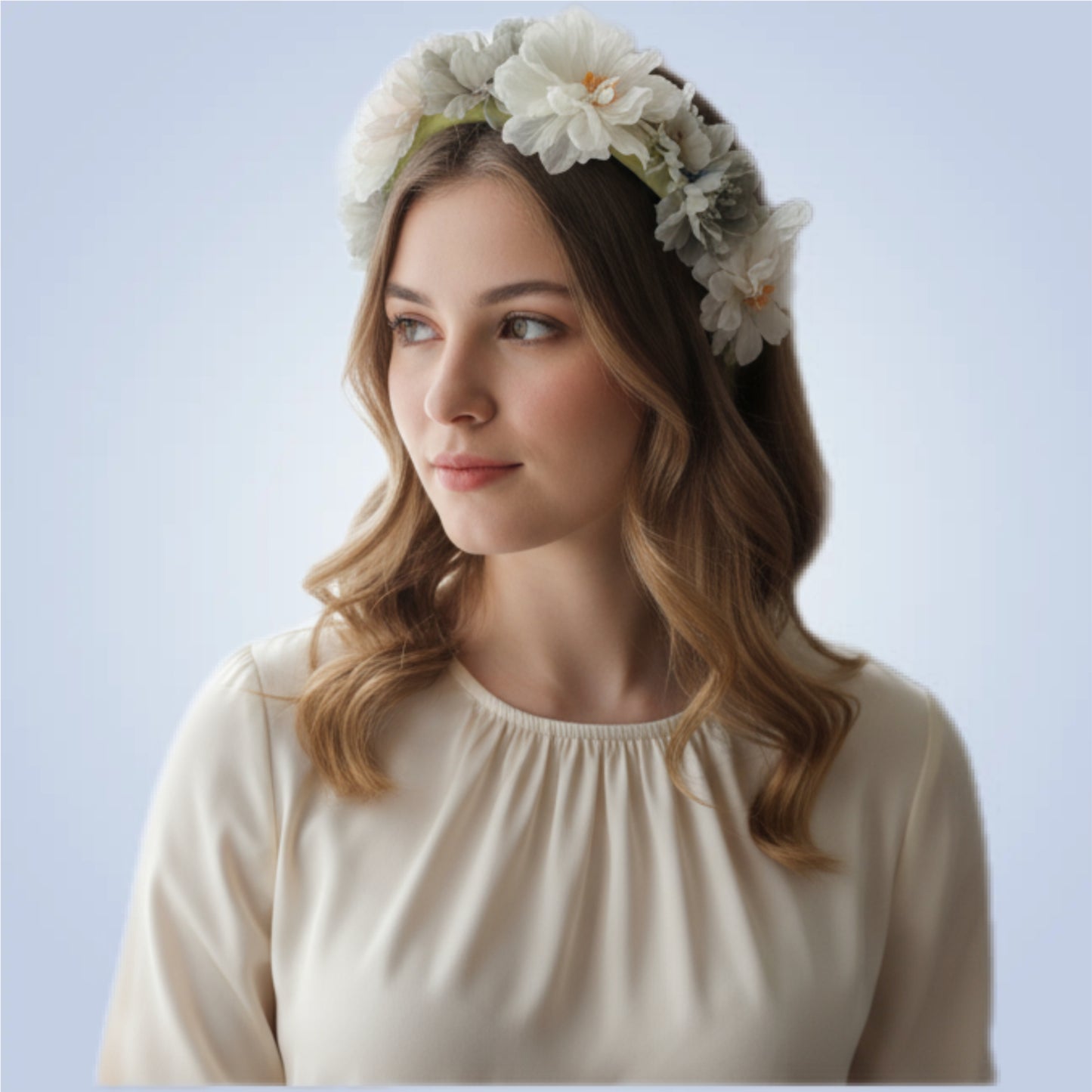 White Thistle Floral Headband