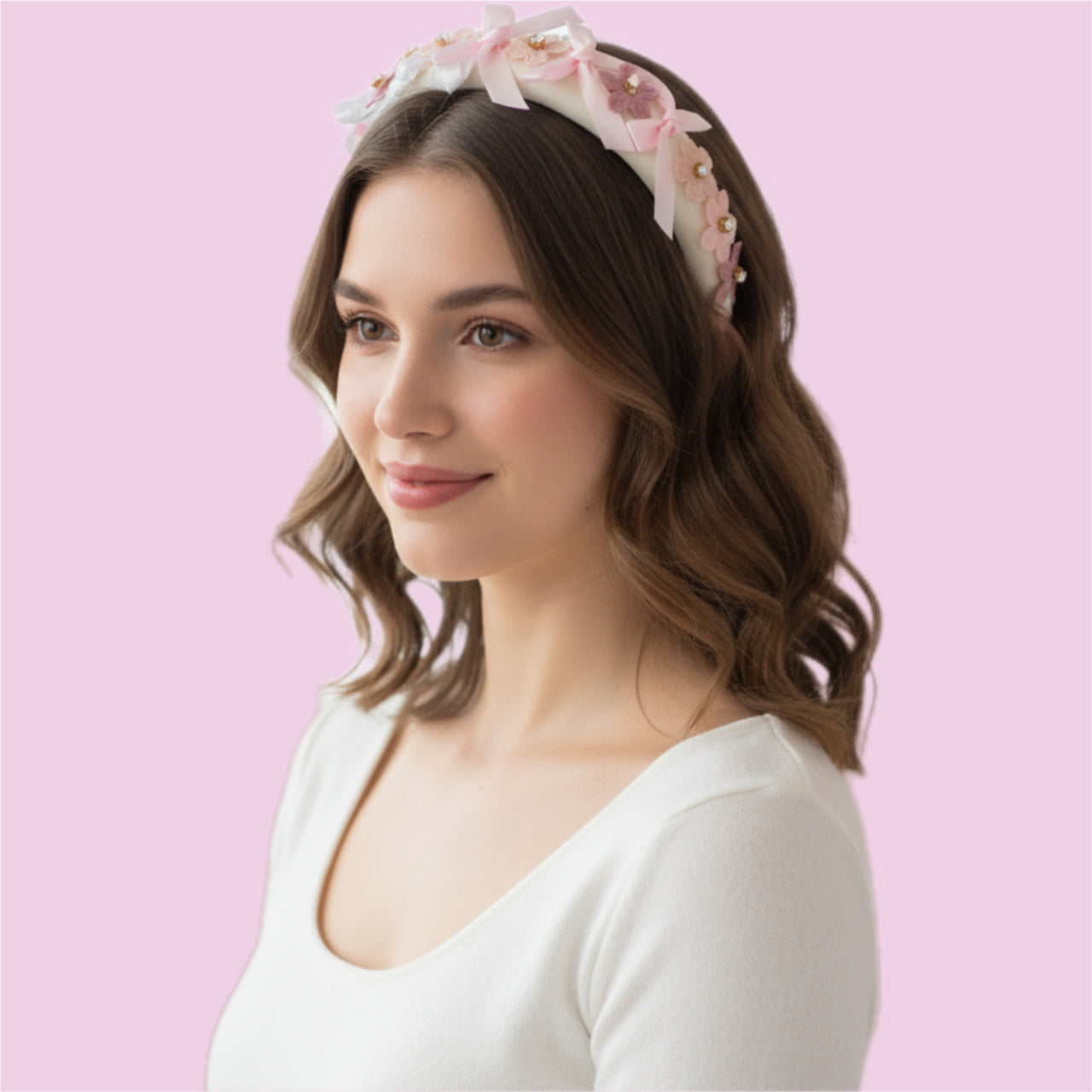 Snowball Floral Headband