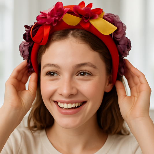 Red Poppy Floral Headband