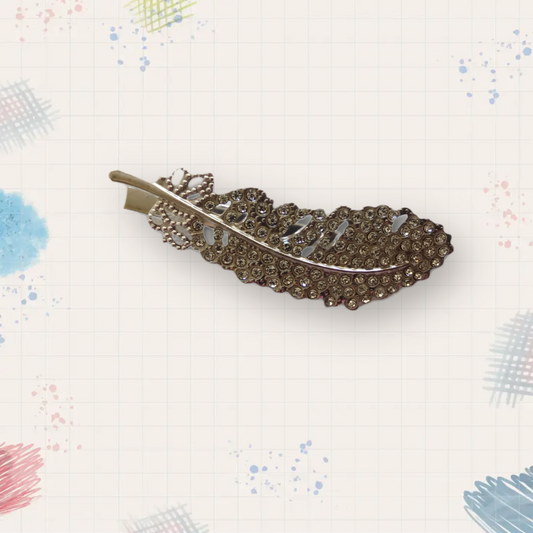 Silver Leaf Design Hair Clip