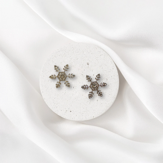 Silver Snowflake Hairclip Pair