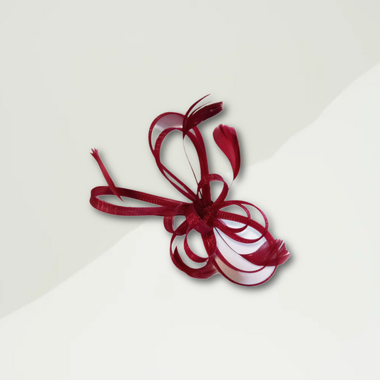 Red Feather Hair Clip With Pin